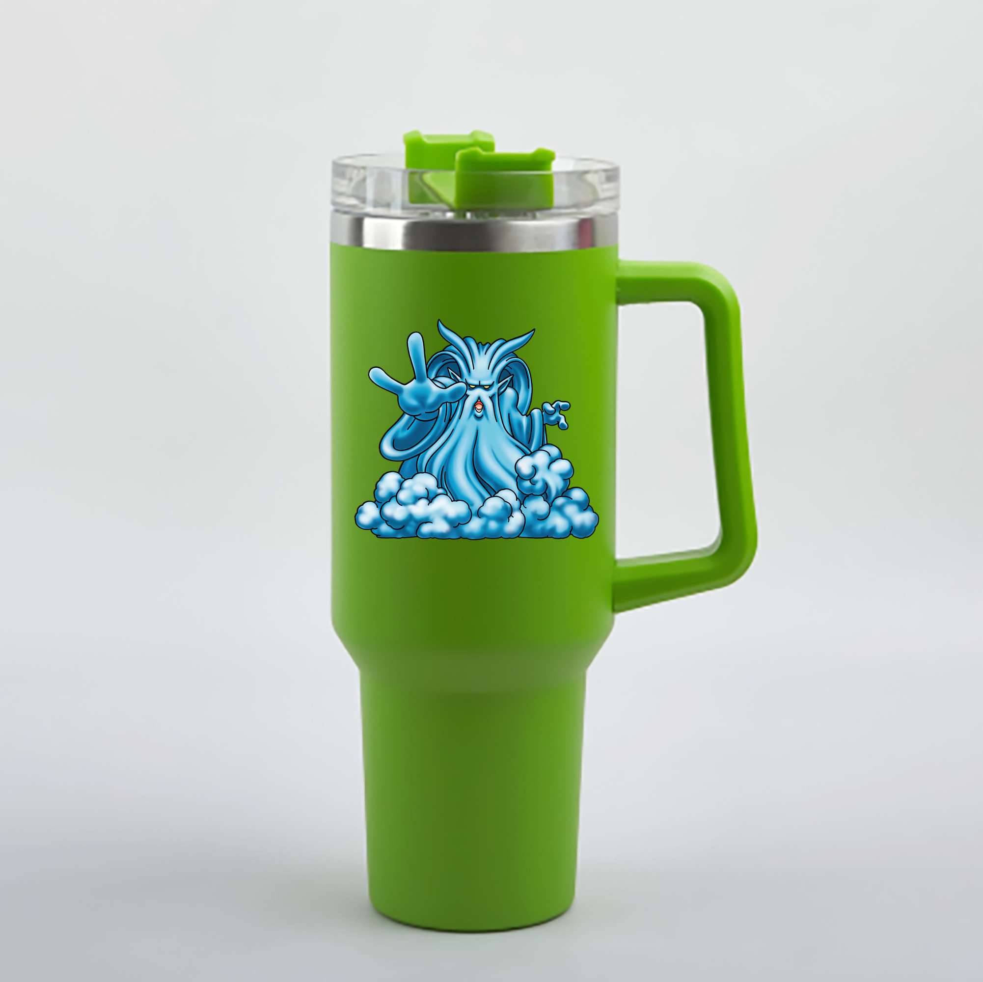 （画像用） ドラゴンクエスト Doragon Kuesuto Dragon Quest 1200mL車用タンブラー - クリスタルステッカー（プラスチックストロー付き）